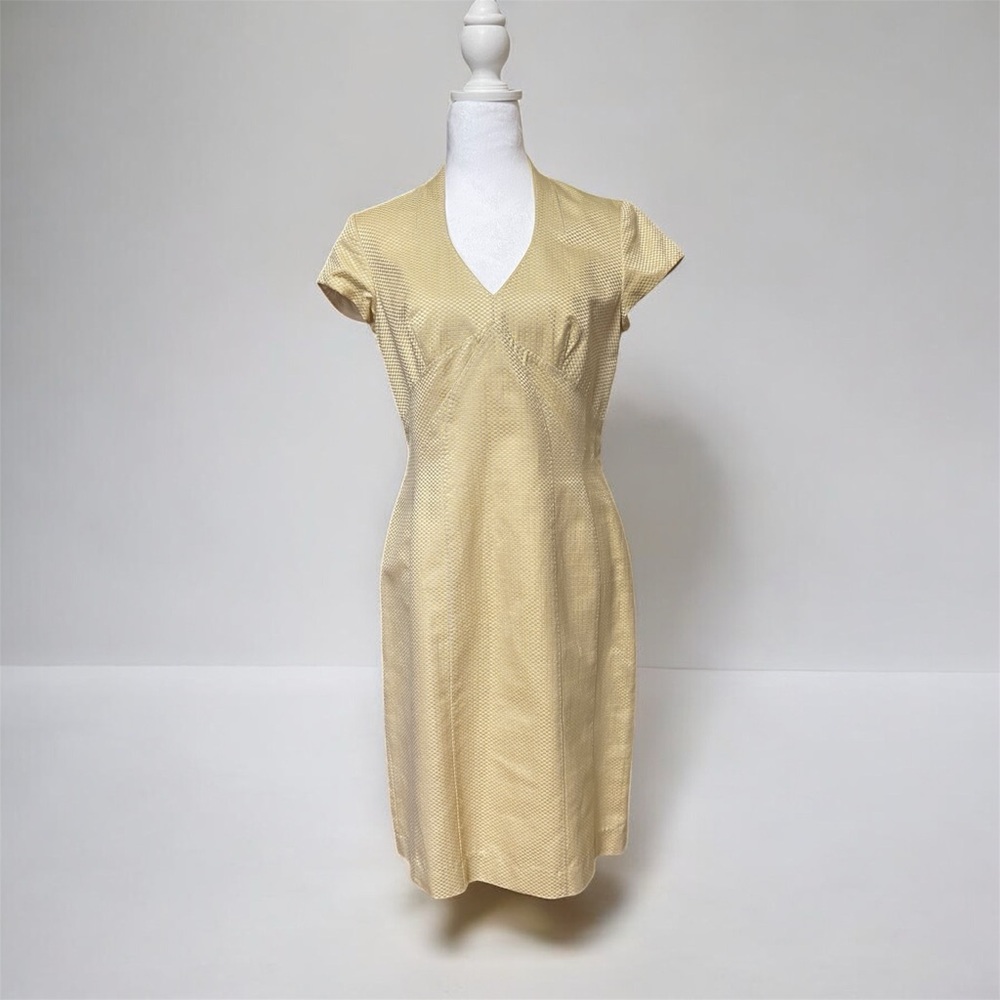 Hilton Hollis Stunning Gold Midi Dress, size 6